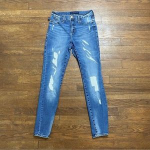 Rock Republic Kashmiere Blue 5 Pocket Women's 4 Distressed Ripped Denim Jeans